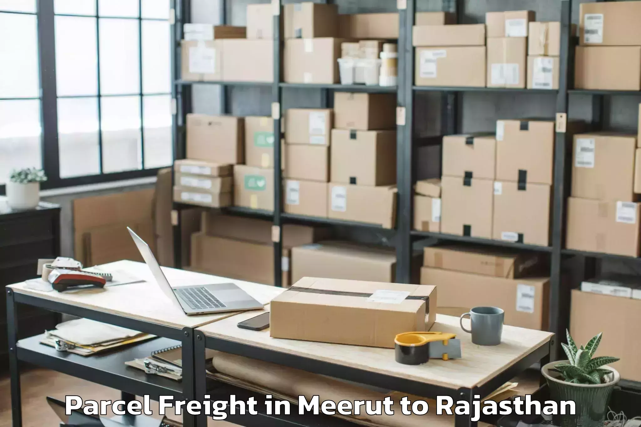 Easy Meerut to Jaypur Parcel Freight Booking